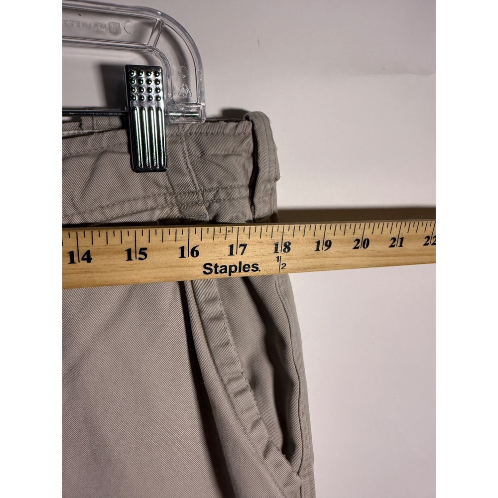 Abercrombie‎ & Fitch Mens Khaki Cargo Pants 34R Tan Cotton Drawstring Frayed Hem - Picture 9 of 9